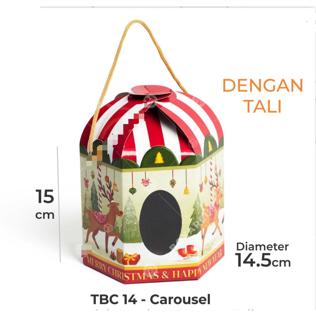 Cake Box Christmas - Dus Toples Kue Natal - Box Dus Gosend Grab