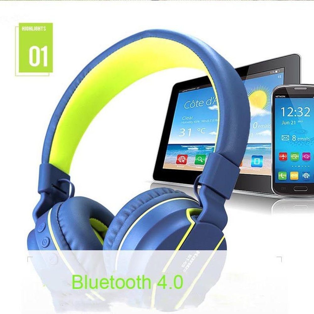Buruan Kanen Wireless Stereo Bluetooth Headphone With Mic - Bt-05 - Black Technology Canggih