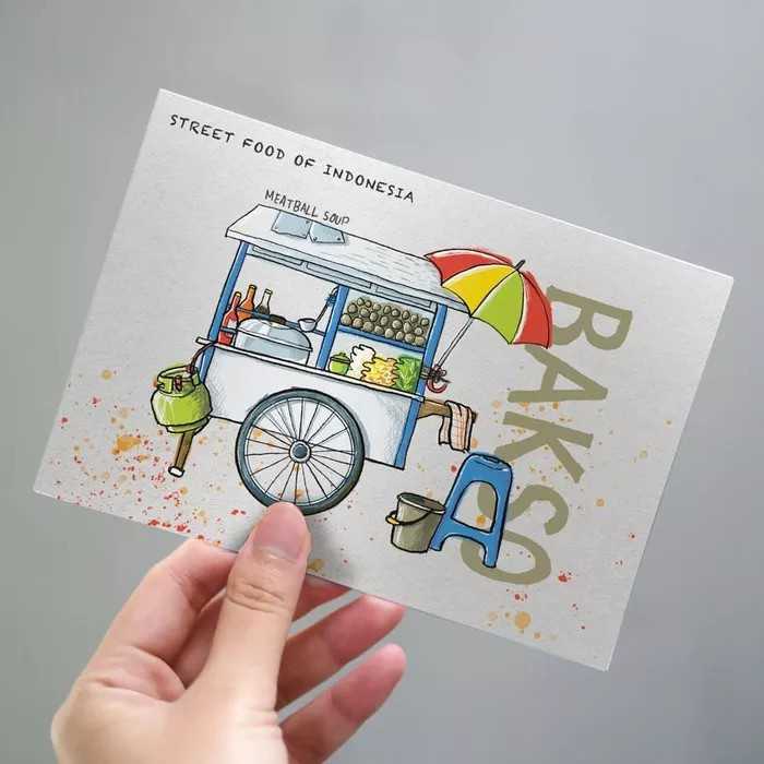 

Bakso Postcard by Lestari - Kartu Pos Ilustrasi