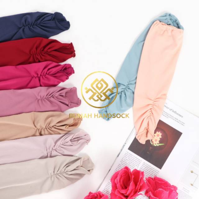 Grosir handsock tangan muslimah bahan jersey premium Handsock Neeinah 9 pcs