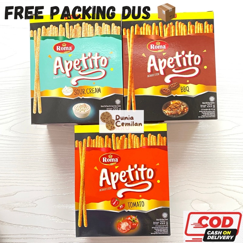 

[TERMURAH!] Roma Apetito 1 PAK isi 10PCS x 18.5gr - Biskuit Stik Roma Enak Gurih