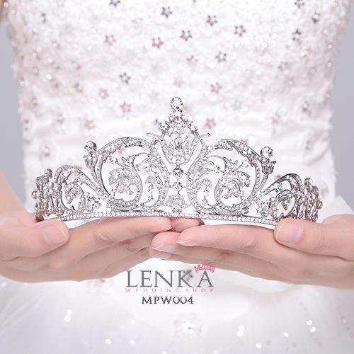 [PRODUK TERBATAS] MAHKOTA BRIDAL CROWN TIARA PENGANTIN PESTA HIJAB PUTIH MPW004