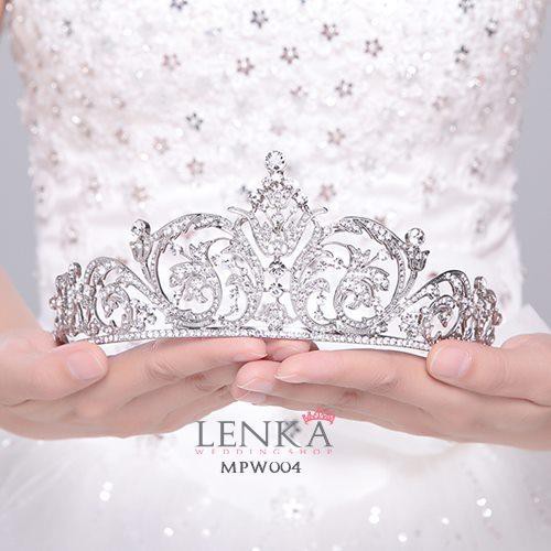 [PRODUK TERBATAS] MAHKOTA BRIDAL CROWN TIARA PENGANTIN PESTA HIJAB PUTIH MPW004