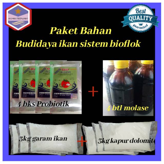 Paket probiotik bioflok/ budidaya bioflok/garam ikan/dolomit/molase/ aquaemzim/ paket bioflok