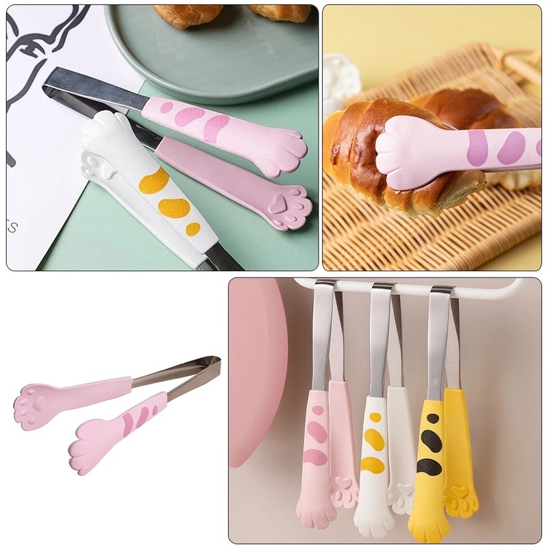Klip Penjepit Makanan Bentuk Cakar Kucing Bahan Stainless Steel Ukuran 12CM Untuk Dapur