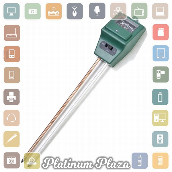 3in1 Alat Pengukur Kelembaban Tanah Soil Moist PH Detector Analyzer - Green`JFFRJC-