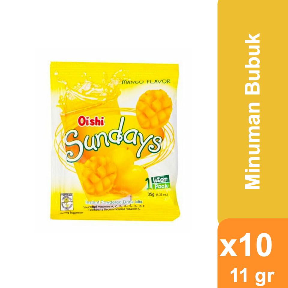 Oishi Sundays Powder Drink Rasa Mangga 10 x 11 gr