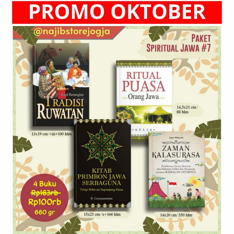 Paket Spiritual Jawa #7 Kitab Primbon Jawa, Ritual Puasa Orang Jawa,Tradisi Ruwatan,Zaman Kalasurasa