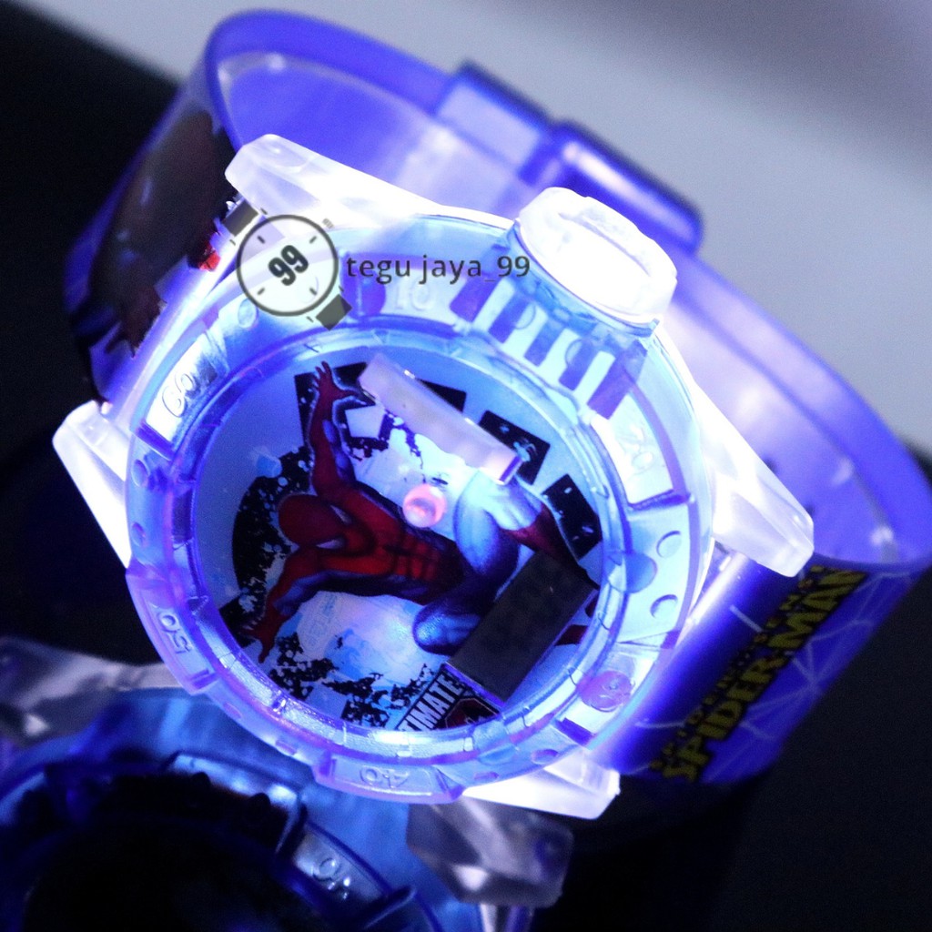 JAM TANGAN FASHION ANAK LAKI LAKI LASER PROYEKTOR DAN MELODI KARAKTER SUPER HERO TG989 GROSIR MURAH