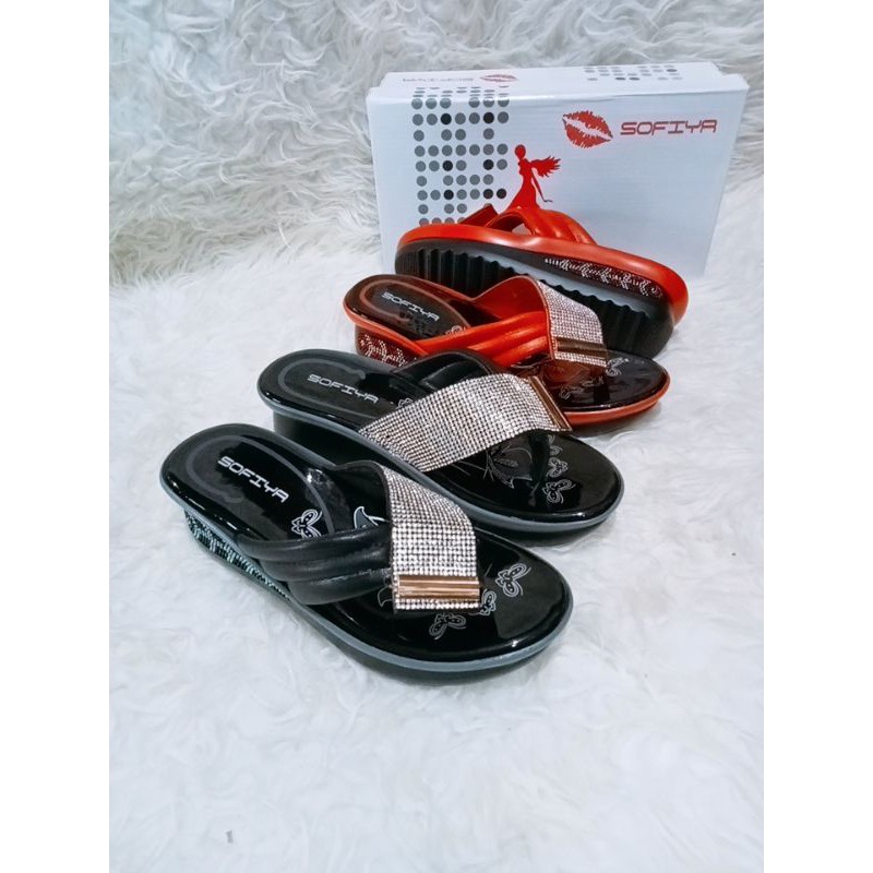 sandal wedges sofiya original import