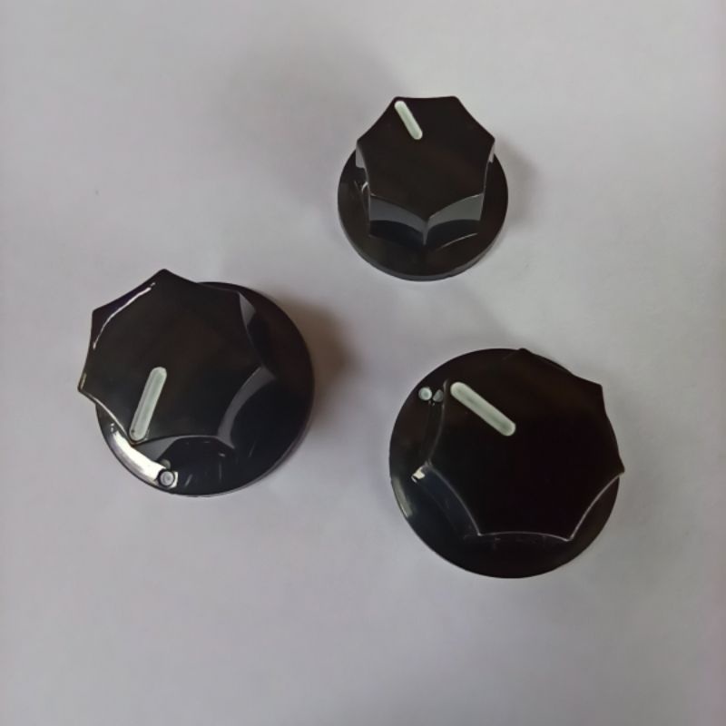 Knob knop model Fender Jazz Bass hitam satu set isi  3 buat
