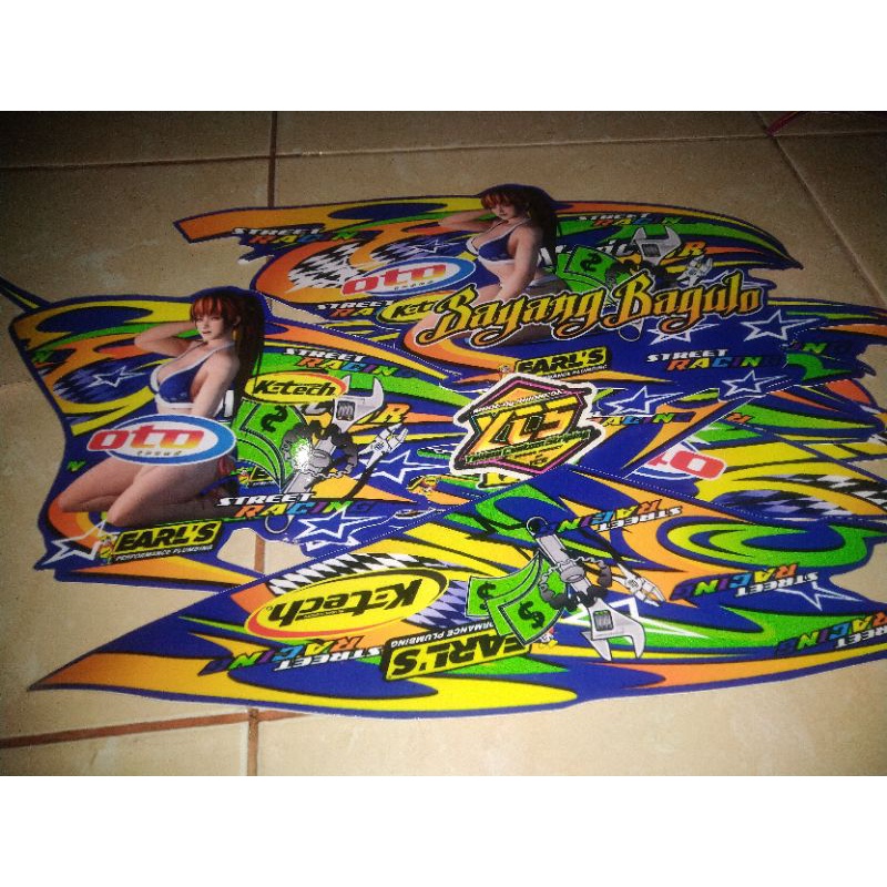 STRIPING VIXION NVL CEWEK SEXI GLOSSY STREET RACING BODI PINK DAN BIRU