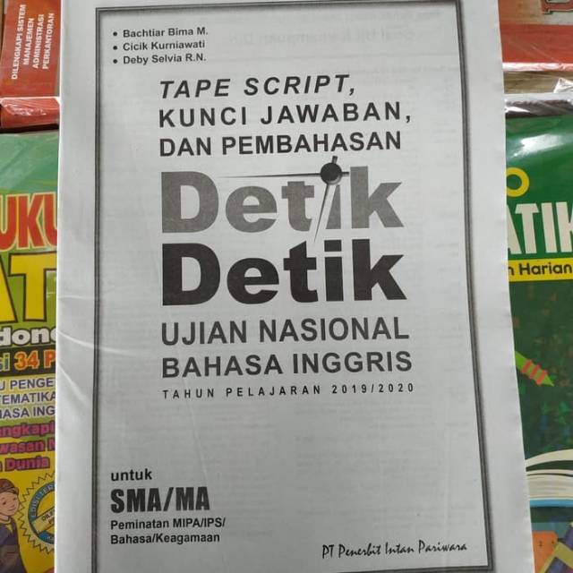 Kunci Jawaban Detik Detik Un Bahasa Inggris Sma 2020 Intan Pariwara Shopee Indonesia