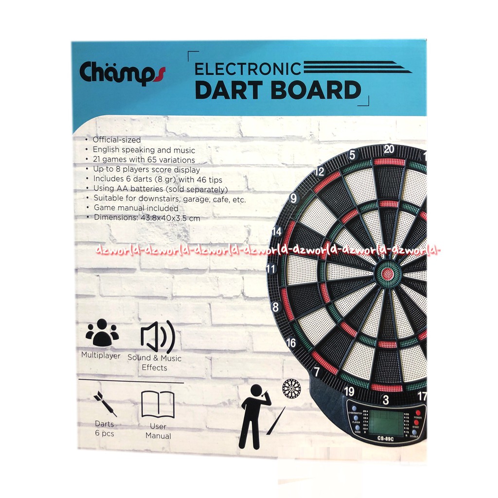 Champs Electronic Dart Board Papan Mainan Panah 6 Dart Digital Elektric Champ Mainan Panahan Score Skore Digital Camps Pakai Baterai Dan Suara Musik Dard Boart