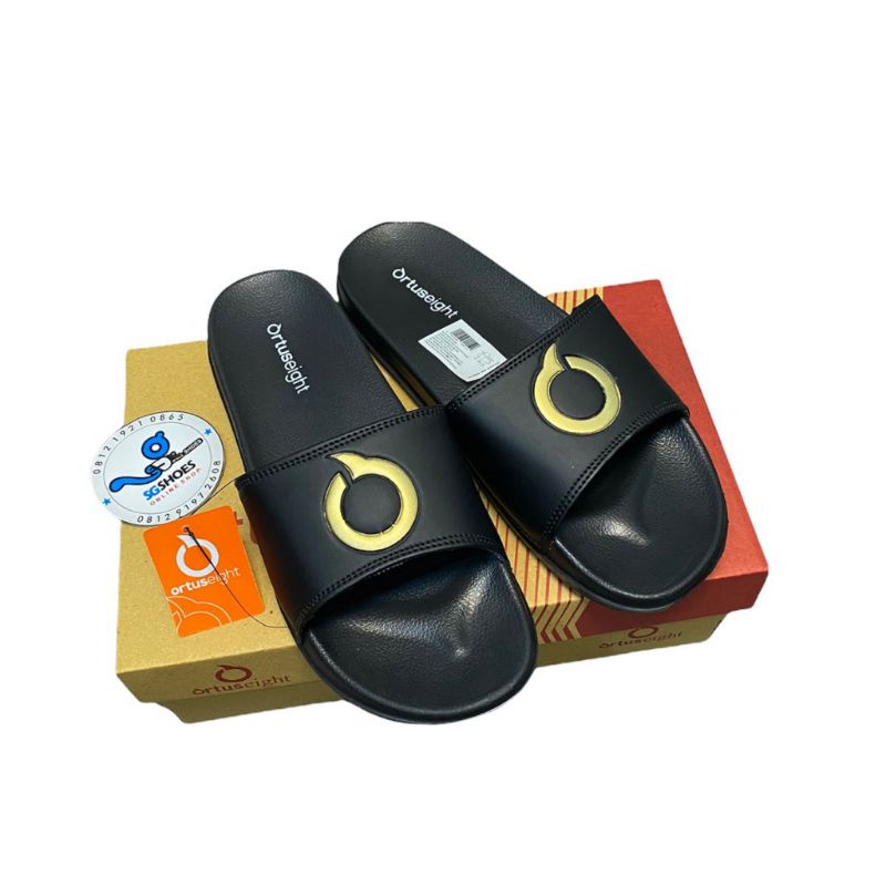 Sandal Slop Ortuseight Sandal Slide Sandal Olahraga Sandal Sport-Black gold