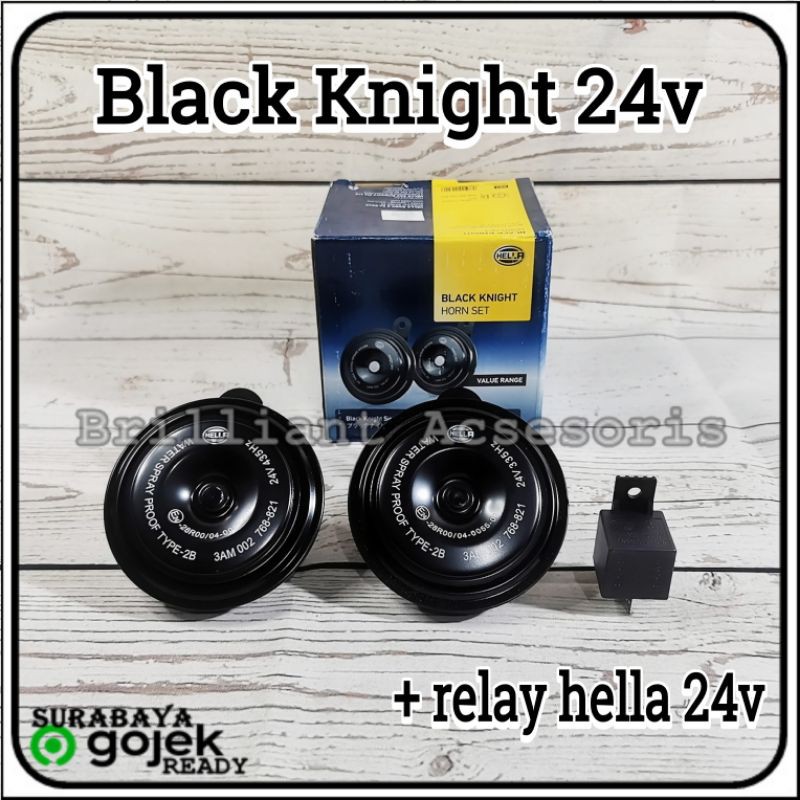 Klakson Dobel Disk - HELLA Black Knight Khusus 24v