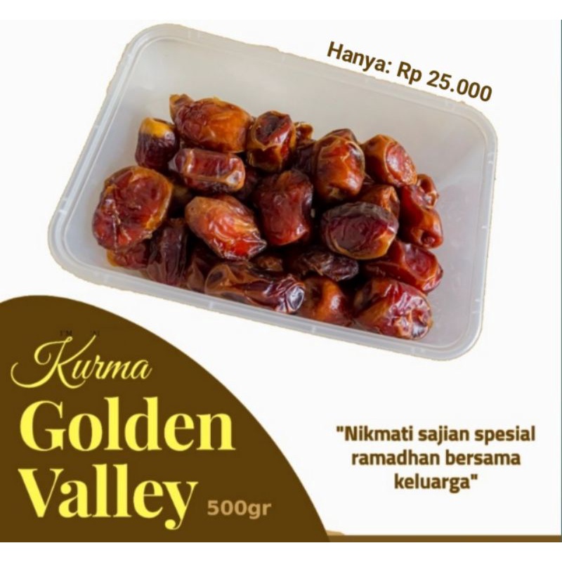 

Kurma Mesir, merk Golden Valley, kemasan 500gr