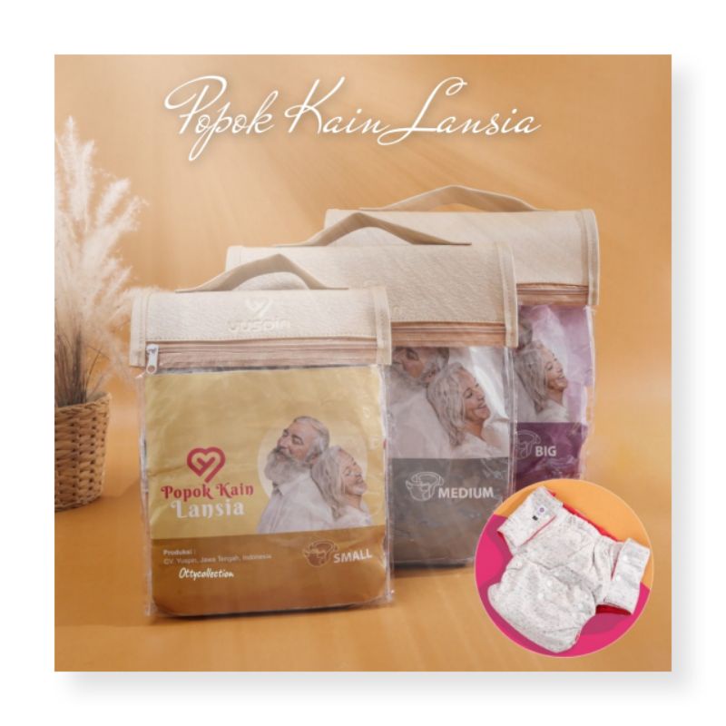 Clodi Yuspin Lansia Antibacterial Silver Plus Model Snap atau Popok Kain Model Kancing Untuk Lansia