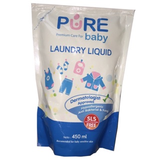 Pure Baby  Laundry Liquid Pouch 450ml Sabun  Cuci  Baju  