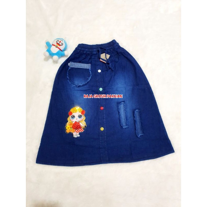 Rok Jeans Anak LED Umur 1-12 Thn/Lampu LED Bisa Menyala/Jeans Premium