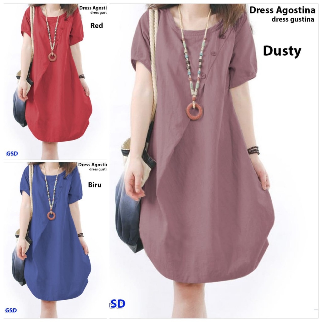 Dress Agostina/dress gustina/terusan wanita/dress wanita/setelan terusan wanita