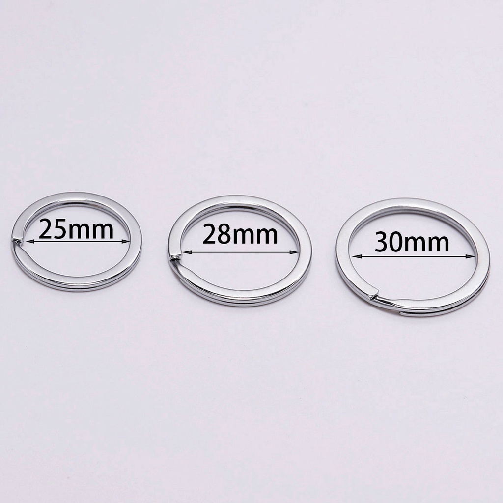 10pcs Gantungan Kunci Bentuk Bulat 5 Warna Ukuran 25 / 28 / 30mm