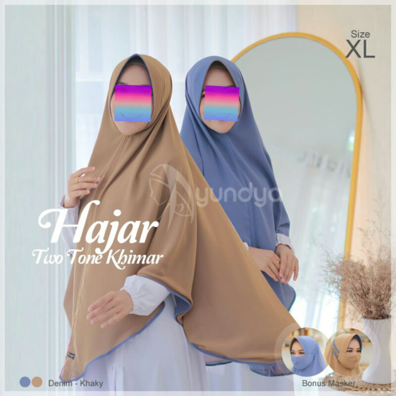 Hajar Khimar Twotone / Jilbab bolak balik Ayundya