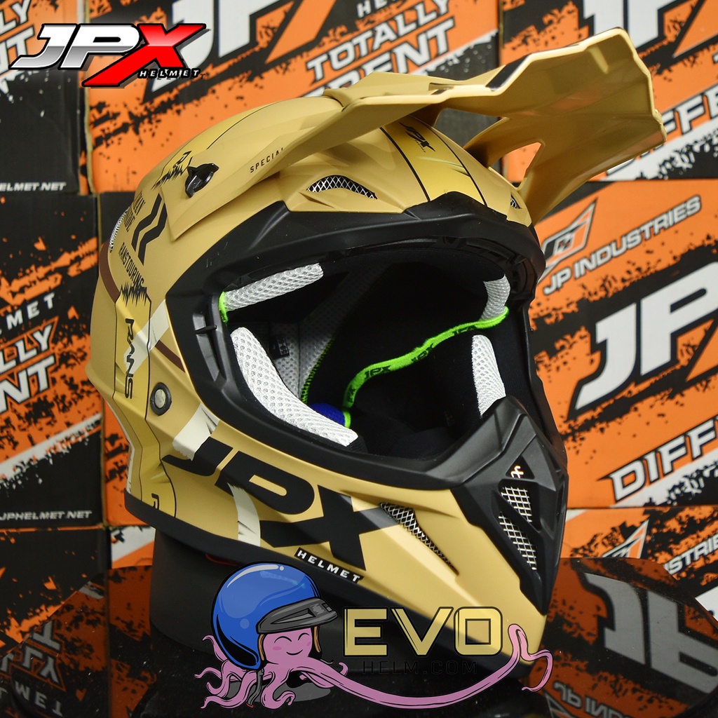 HELM JPX CROSS_HUMAN INSIDE RAN - CAPPUCINO DOFF ORIGINAL HELM JPX CROSS MOTIF RANS SPECIAL EDITION JPX TERBARU HELM CROSS TRAIL KLX JPX HELEM CROSS JPX HUMAN INSIDE RANS HELM JPX TERBARU