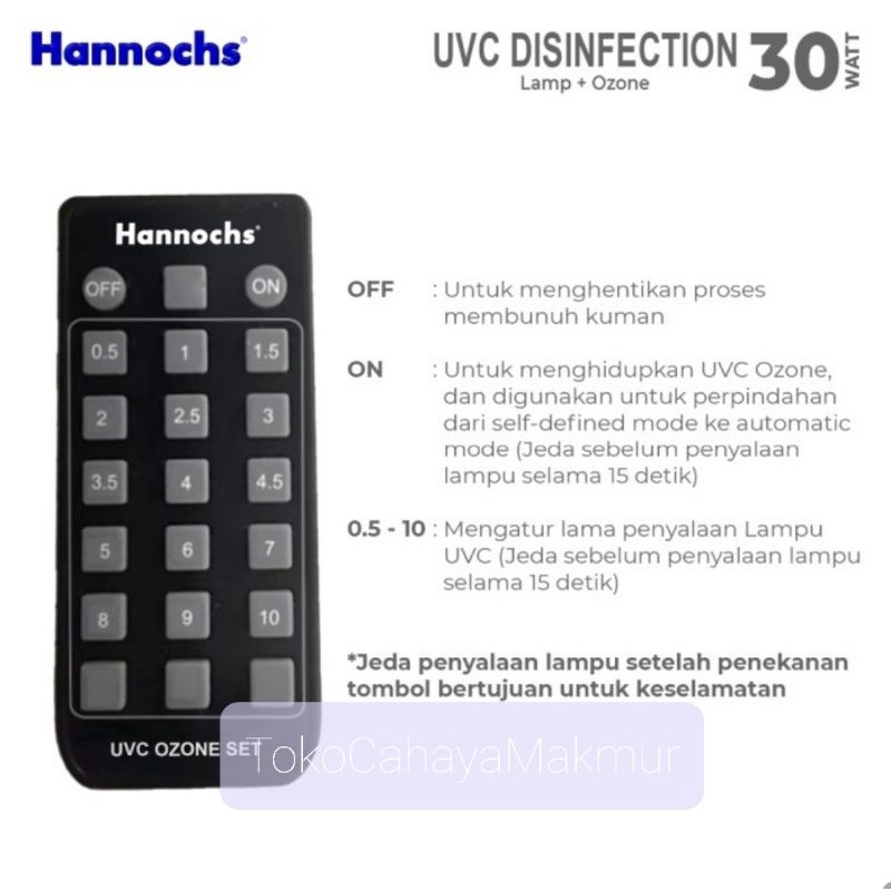 Hannochs Lampu Disinfektan Ozone 30W 30Watt - Lampu UVC UV Sterilizer Ruangan