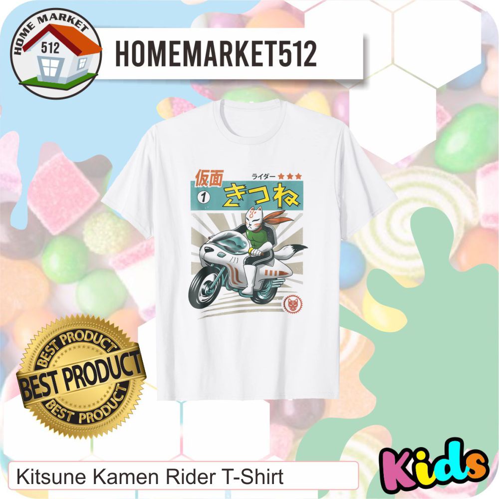KAOS ANAK Kitsune Kamen Rider T-Shirt KAOS ANAK LAKI-LAKI DAN PEREMPUAN PREMIUM