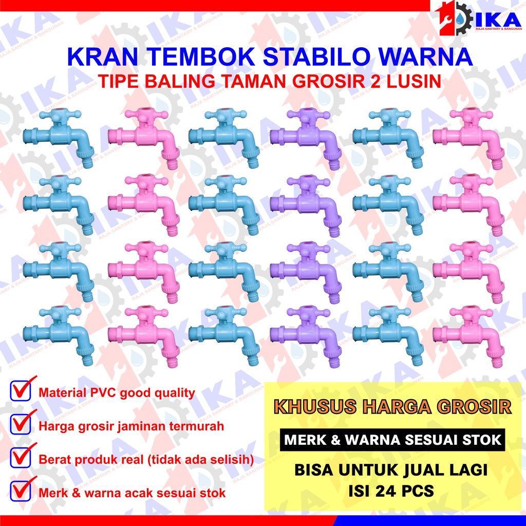 Kran Air Tembok dan Taman - 1/2 Inch - High Quality ( GROSIR 1 KOTAK = 24 BUAH ) HARGA GROSIR ECER TERMURAH KRAN TEMBOK AIR  STABILO ½ INCH MURAH KUAT