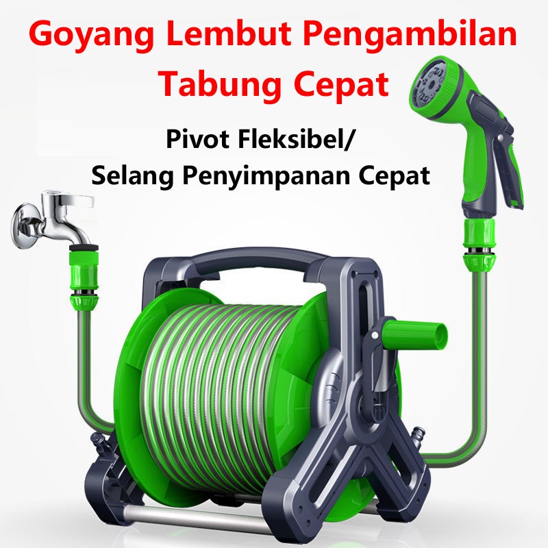 30M Hose Reel Set Gulungan Selang Dengan Selang Air Selang Air Tahan Lumut