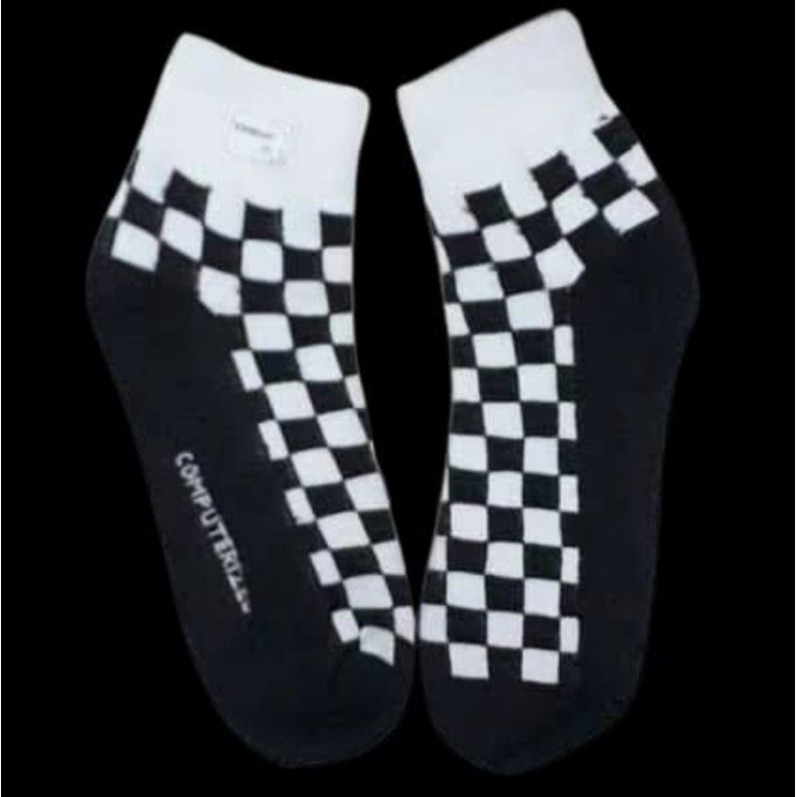 Kaos Kaki Spandek Motif Catur / Kaos Kaki Pendek / Kaos Kaki Semata Kaki