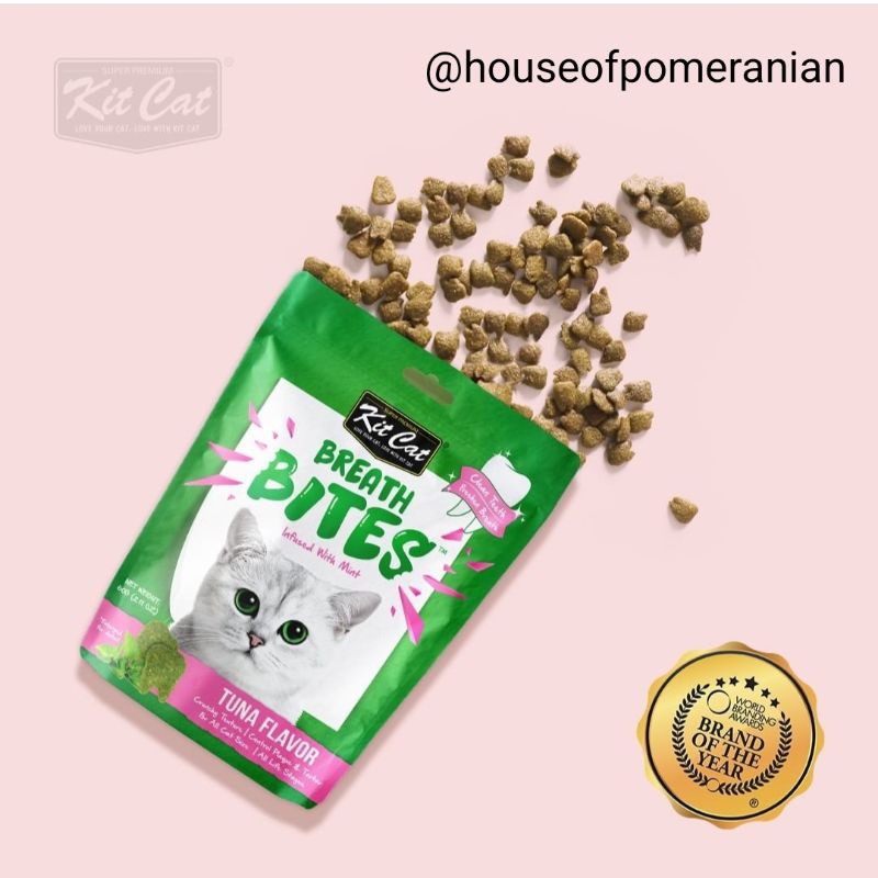 KIT CAT breath bites 60gr snack cemilan kucing pembersih gigi mulut napas cat food