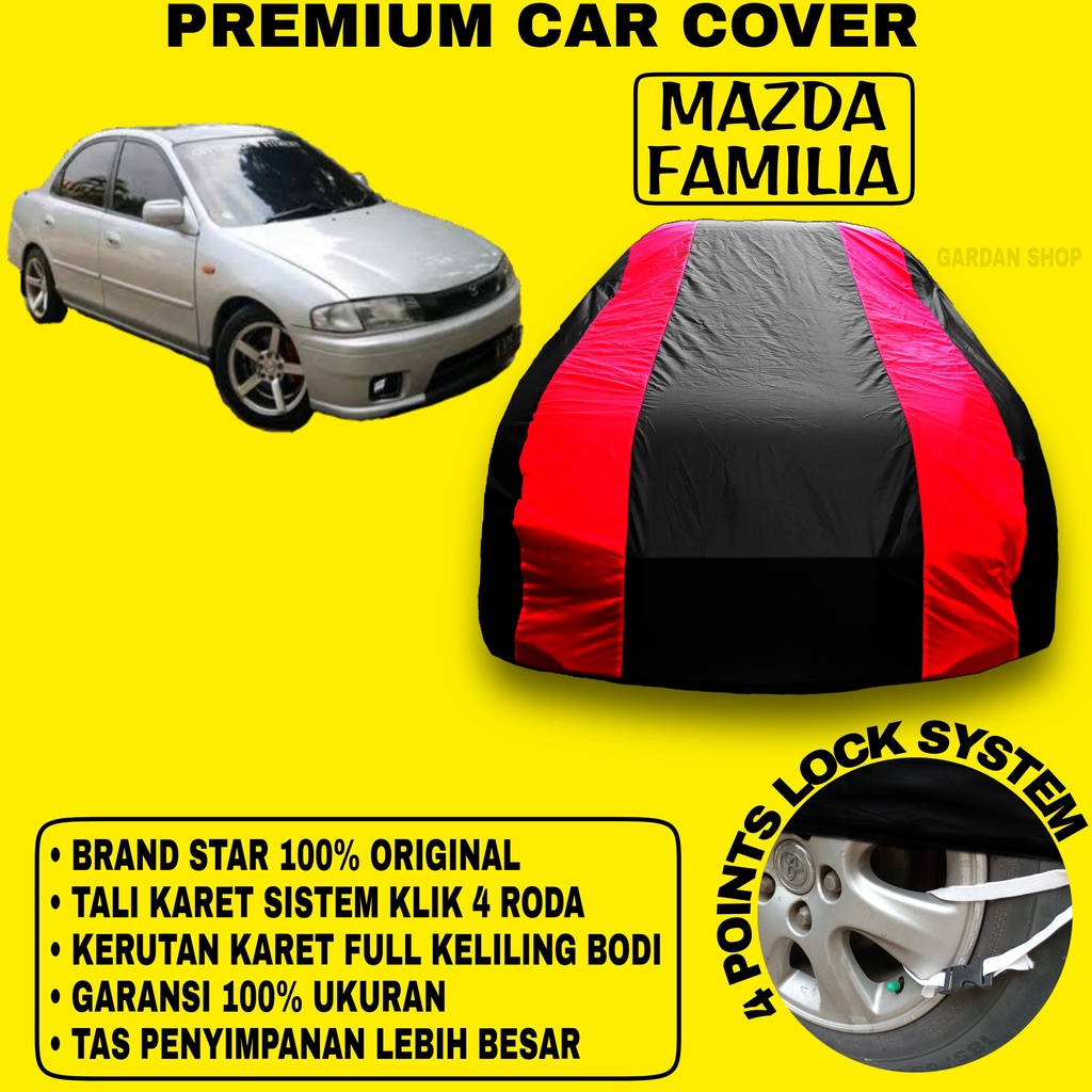 Body Cover MAZDA FAMILIA Sarung MERAH Penutup Pelindung Bodi Mobil Mazda Familia Waterproof PREMIUM Red