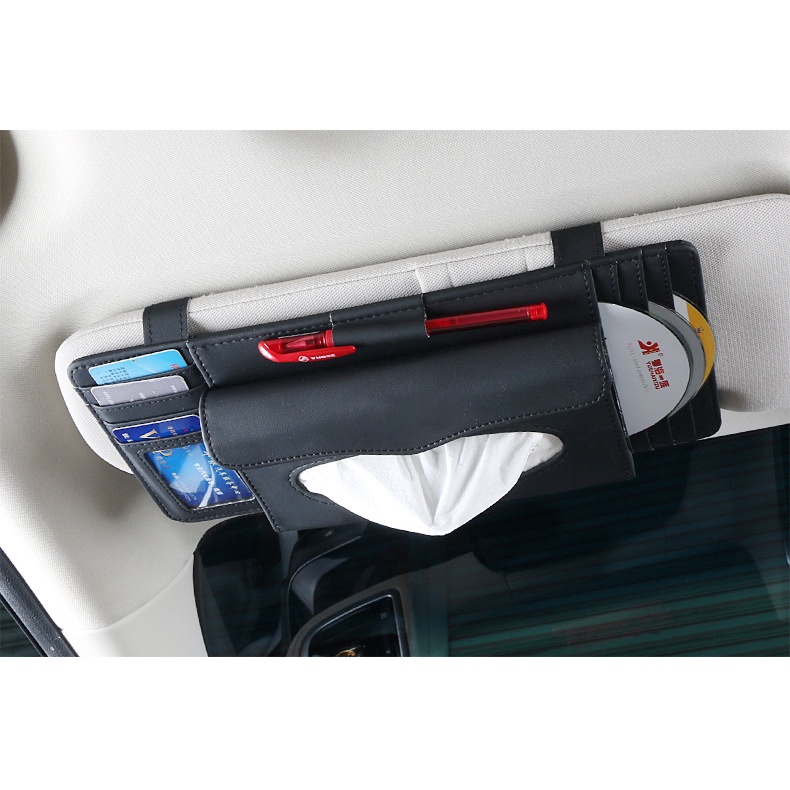 Sun Visor Tas Handuk Kertas Multi Fungsi Kulit Kartu SD Penyimpanan Pemegang Pena Kotak Tisu Mobil Naungan Kotak Kertas Handuk For Honda CITY JAZZ CIVIC HRV CRV BRV Accord Odyssey