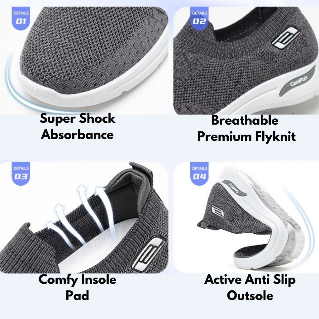 SEPATU SNEAKERS TANPA TALI PRIA LAKI LARI RUNNING NYAMAN MELAR ELASTIS ANTI SLIP IMPORT S13 FRANK