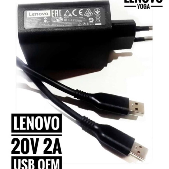 ADAPTOR LAPTOP LENOVO YOGA 20V 2A CHARGER CASSAN NOTEBOOK