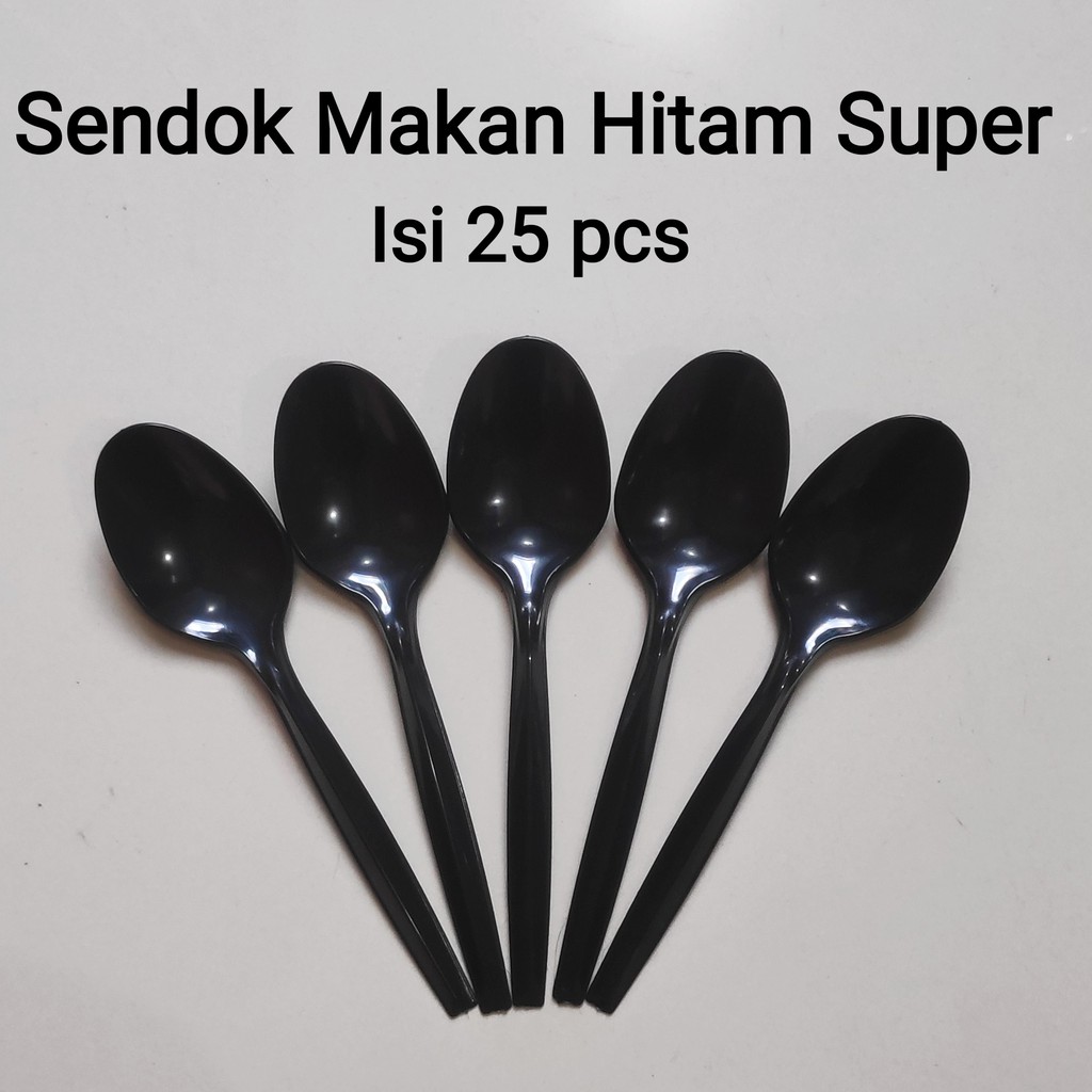 sendok Hitam plastik/ sendok plastik/ sendok makan Hitam