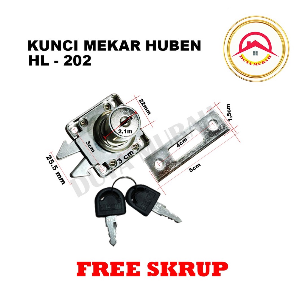 Kunci Laci Mekar HL 505 HL 202  Lemari Pintu Geser Sliding Laci Loker