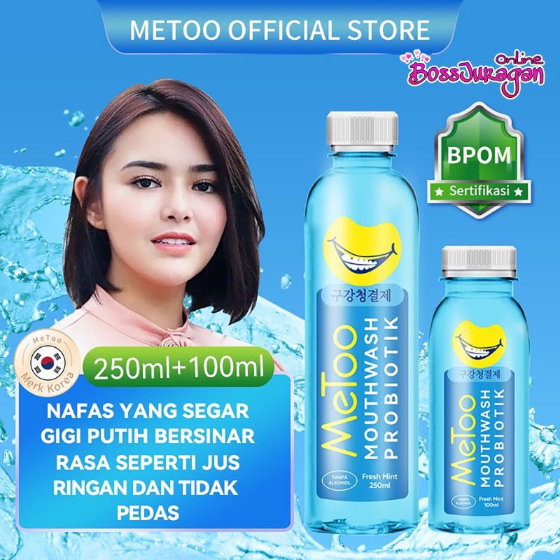 MeToo Obat Kumur Probiotik/ Fresh Mint Mouthwash 100ml No Alcohol