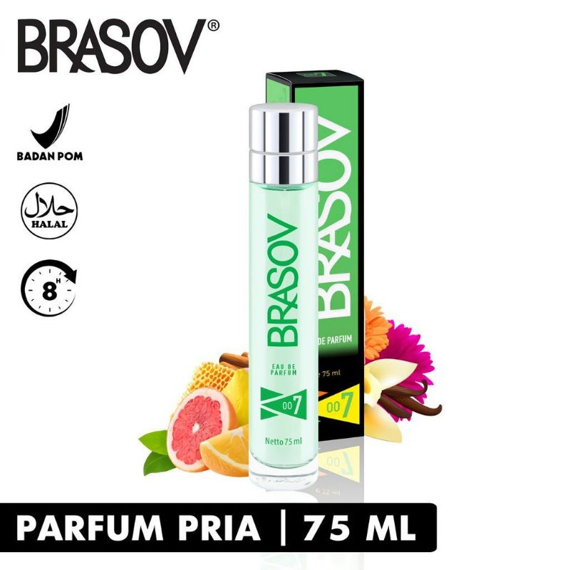 Brasov Parfum Pria 75 ML Eau De Parfum HALAL Perfume Spray Lelaki EDP