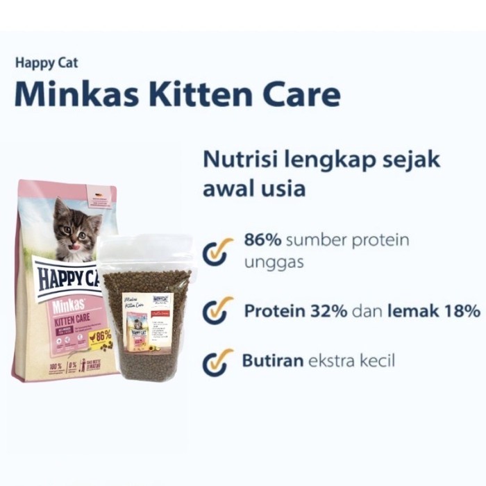 Happy Cat Minkas Kitten Care 500gr / Makanan Kucing Minkas Kitten