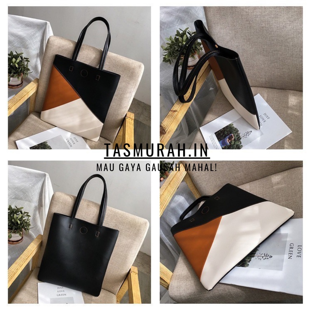 COD SALE 2.2 - TOTEBAG RESLETING KULIT BOTEGA [MUAT LAPTOP] TAIGA TIGA WARNA HITAM, KREM, COKLAT | TOTEBAG KASUAL/KOREAN | TOTEBAG KERJA, KULIAH, SEKOLAH, TRAVELING | TOTEBAG FASHION SHOW