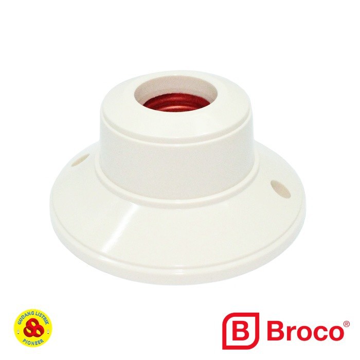 Broco Fitting Lampu Plafon Bulat 1212 White E27 Ceiling Lamp Holder