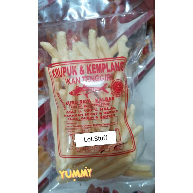 

Stick Kerupuk dan Kemplang Ikan Tenggiri Asli Khas Pontianak/Kalbar +-250gr