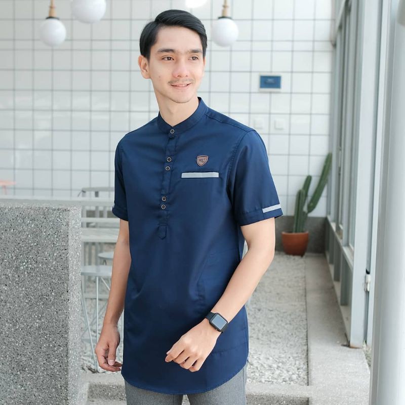 Baju Koko Kurta Dewasa Lengan Pendek Material Catton Adem Serap Keringat