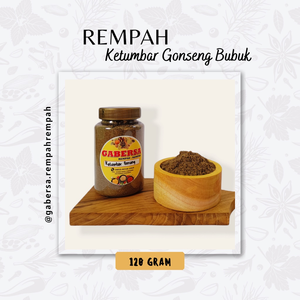 

Ketumbar gonseng bubuk asli tanpa campuran isi 120gram (Gabersa)