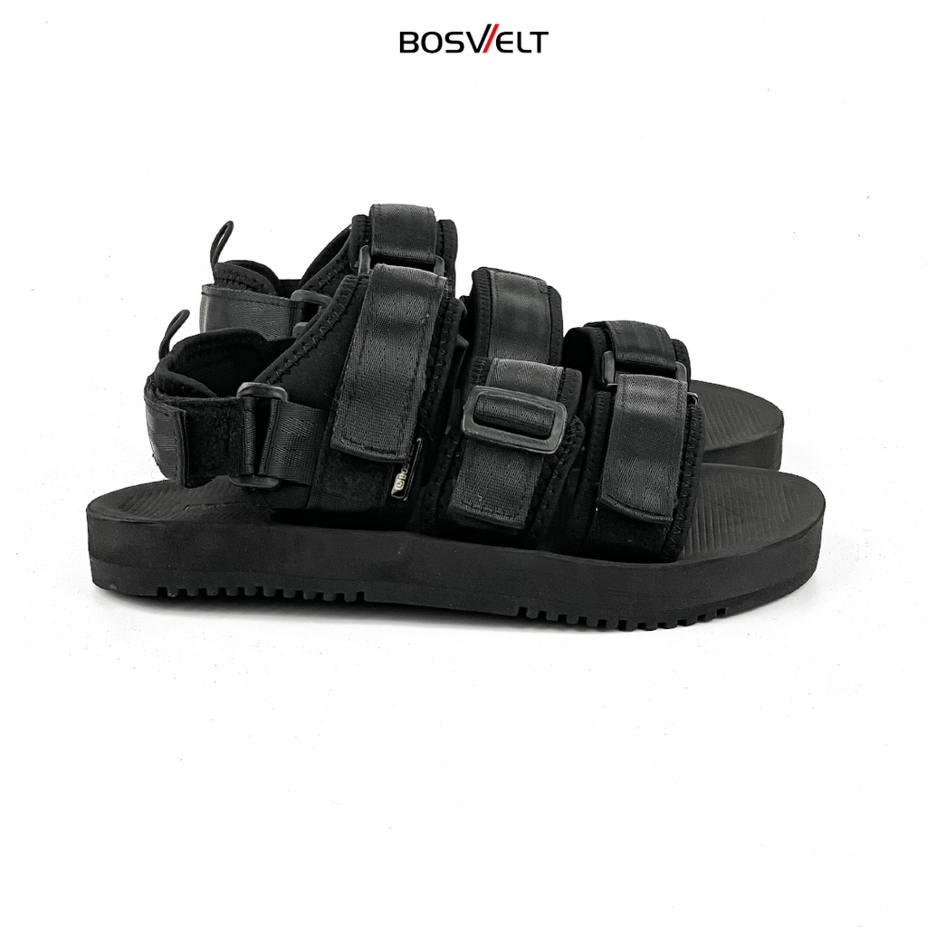Bosvelt Original - Sandal Traveling Pria / Sendal Gunung / Flip Flop - Voka V3 Black