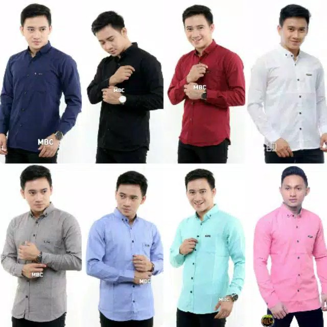 kemeja Pria BOYI TOP MAN Lengan Panjang Polos Formal Kerja Bahan Katun oxfod Nyaman